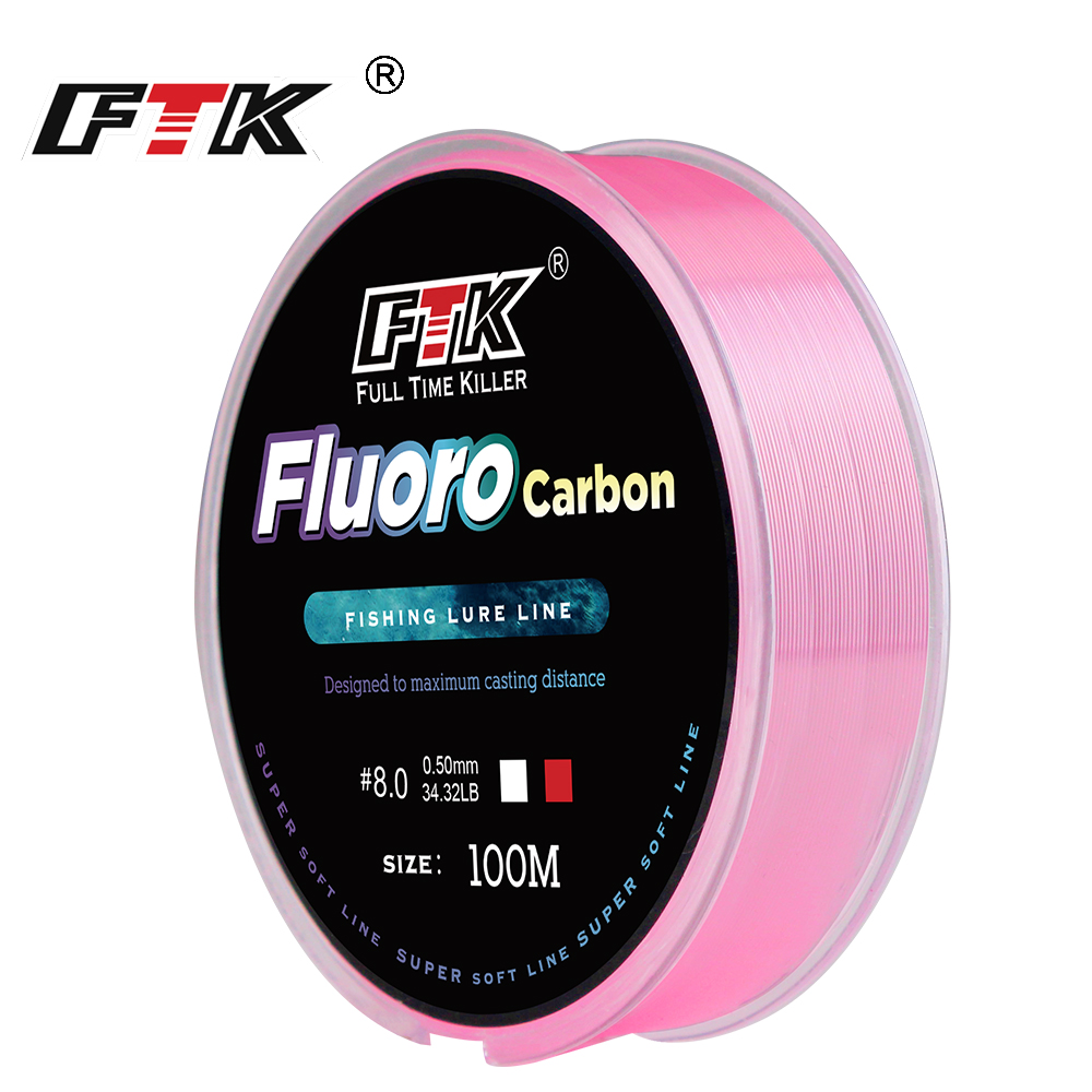 Fluorocarbon Line - خيط صيد FTK بطول 100 متر،
